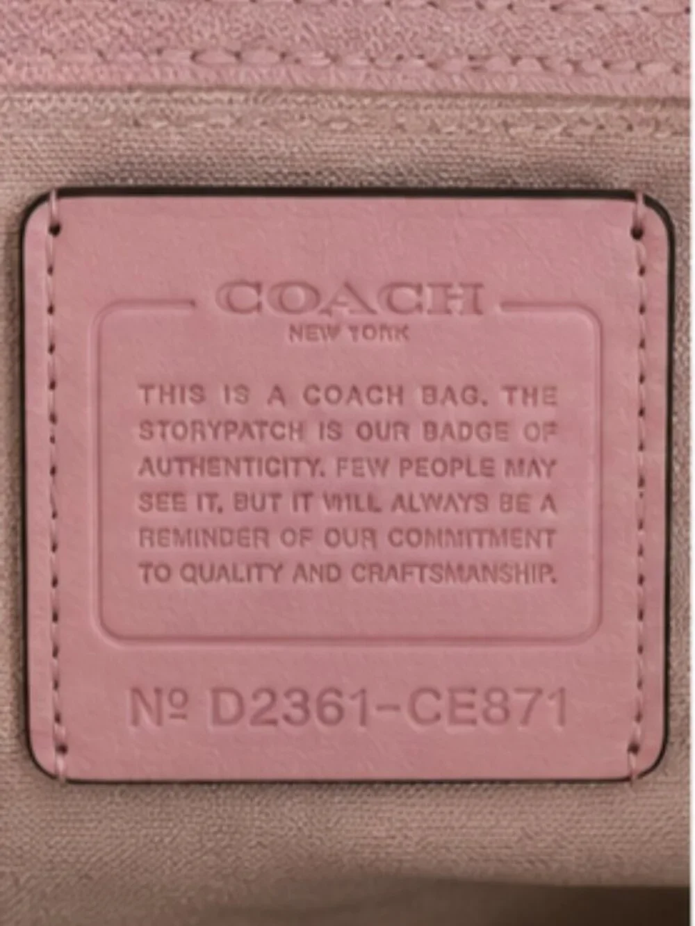 Coach CE871 Mini Rowan File Bag Powder Pink Crossgrain Leather Crossbody Purse